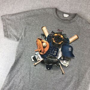 Vintage Detroit Tigers Baseball T Shirt CSA Nutmeg Mens XL Gray Short Sleeve Y2K